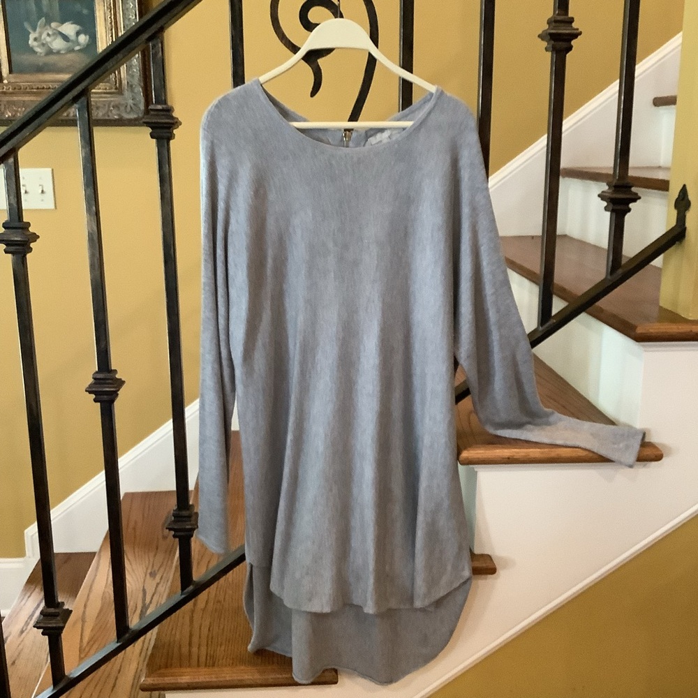 Joan Vass heathered gray sweater